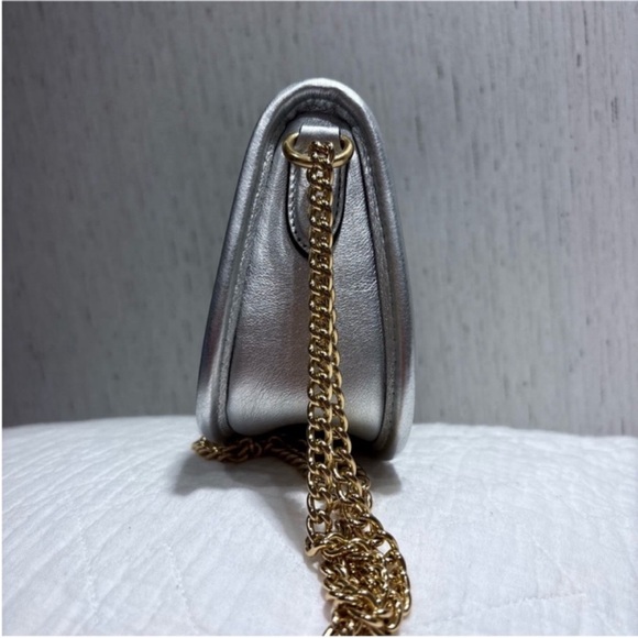 Coach 20 swinger metallic hobo crossbody handbag silver gold two tone mini purse - Picture 8 of 17